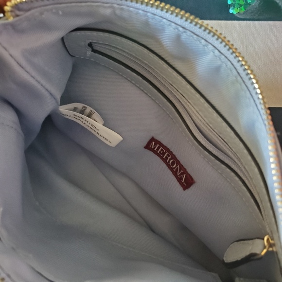 Light Blue Merona Cross Bag - Picture 4 of 5